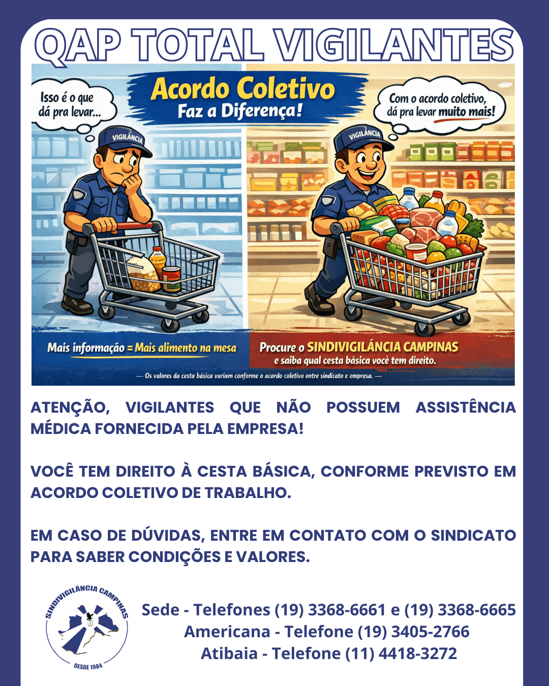 ATENÇÃO, VIGILANTES QUE NÃO POSSUEM ASSISTÊNCIA MÉDICA FORNECIDA PELA EMPRESA!